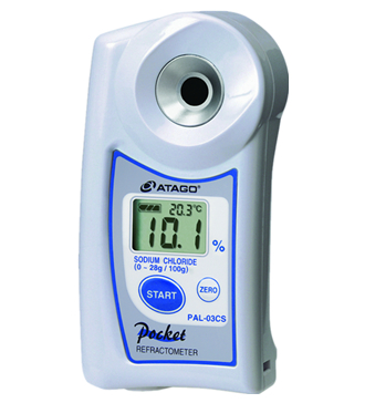 ATAGO(愛拓)便攜式數(shù)顯氯化鈉折射計(jì)/Nacl濃度計(jì) PAL-03CS氯化鈉濃度計(jì)(雙標(biāo)度)