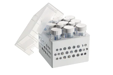 艾本德儲(chǔ)存盒 3 × 3, 可放置 9  個(gè) 50  mL 試管和 4  個(gè) 15  mL 試管，2  件，高 127  mm，5  英寸，聚丙烯材料，可耐受最低 -86  °C，高溫高壓滅菌，帶蓋子